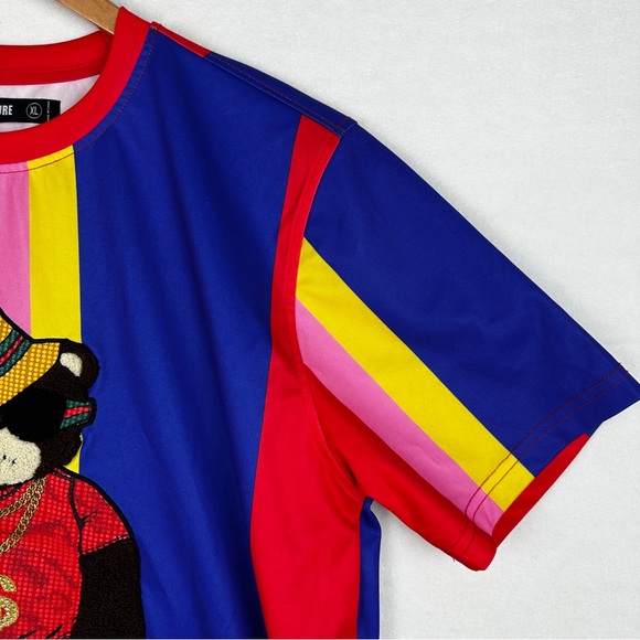 Odd Culture Cool Bear Tee Shirt Men's Size XL Multicolor Color block Y2K Retro - Picture 7 of 16